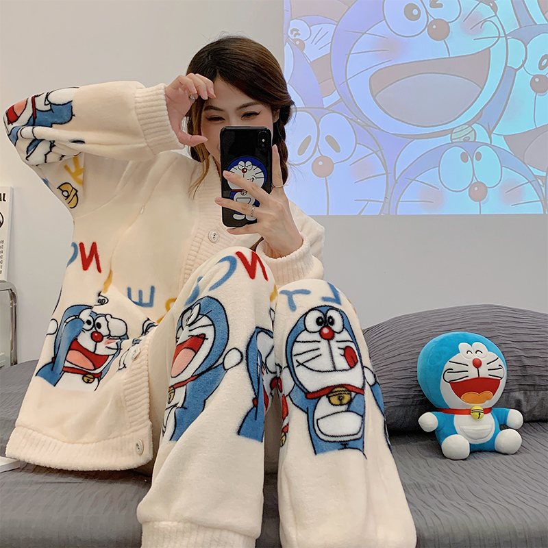 【秋冬-法兰绒】月子服加绒加厚产后哺乳11-12-1-2-3月孕妇睡衣套装