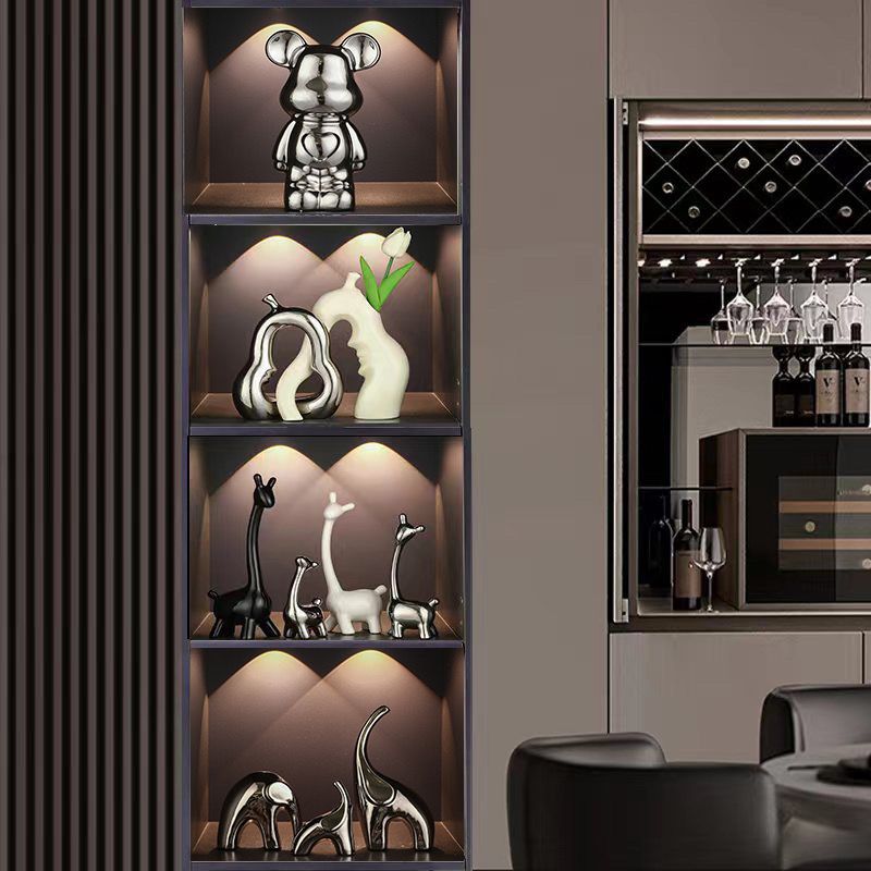 暴力熊摆件客厅轻奢高档家居电视柜酒柜新家直播间网红装饰品套装