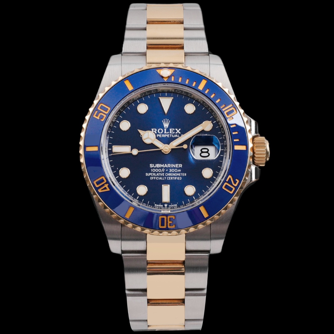 95新 Rolex/劳力士 D/公价136100/间金蓝126613/22年全套/41mm