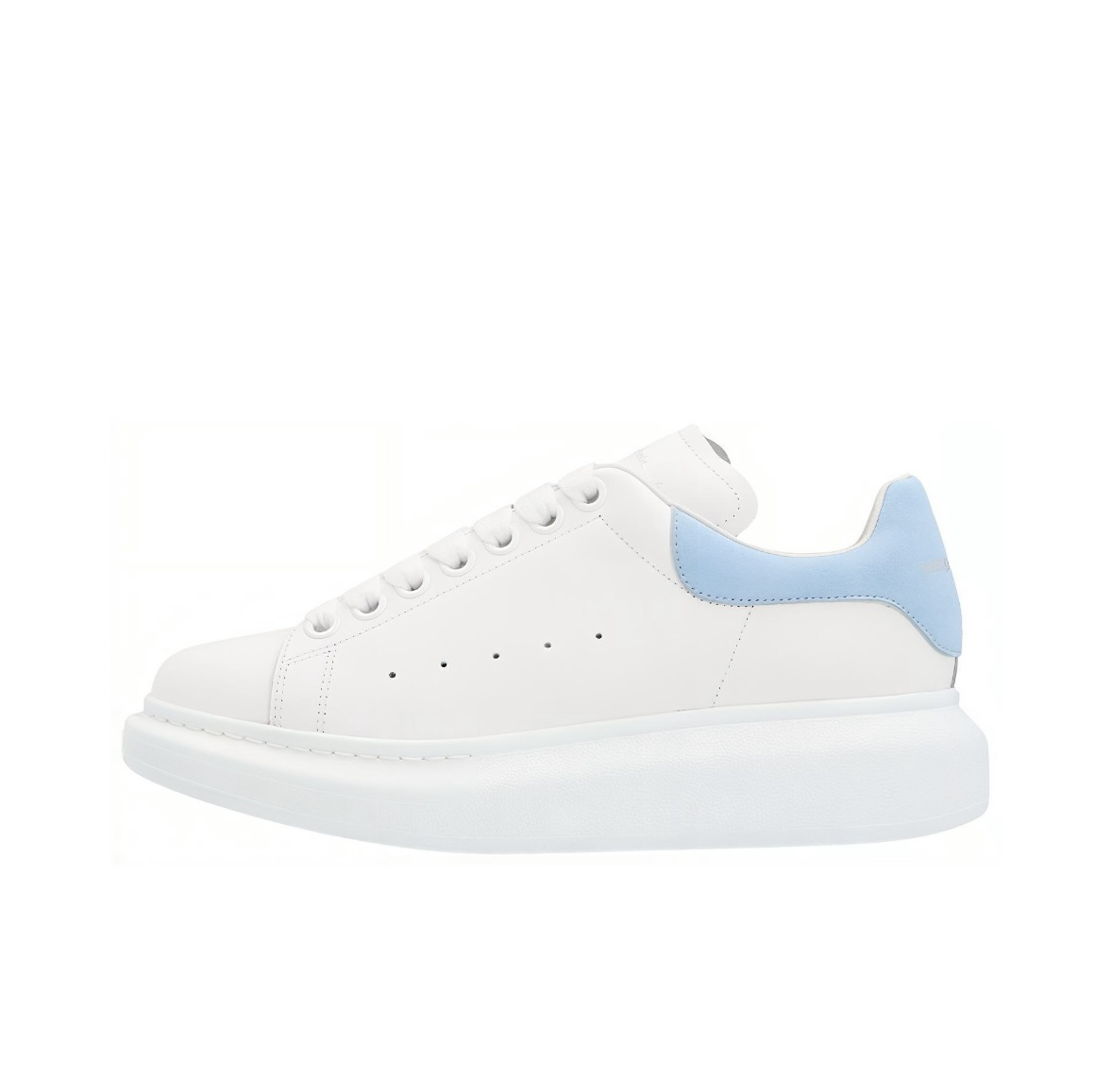 全新未使用 Alexander McQueen/亚历山大·麦昆 麂皮蓝尾小白鞋