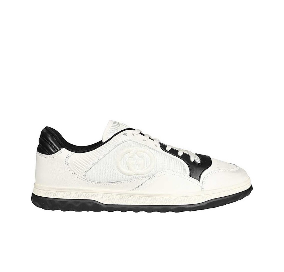 未使用 GUCCI/古驰 驰新款男士MAC80黑白皮面男士低帮运动鞋