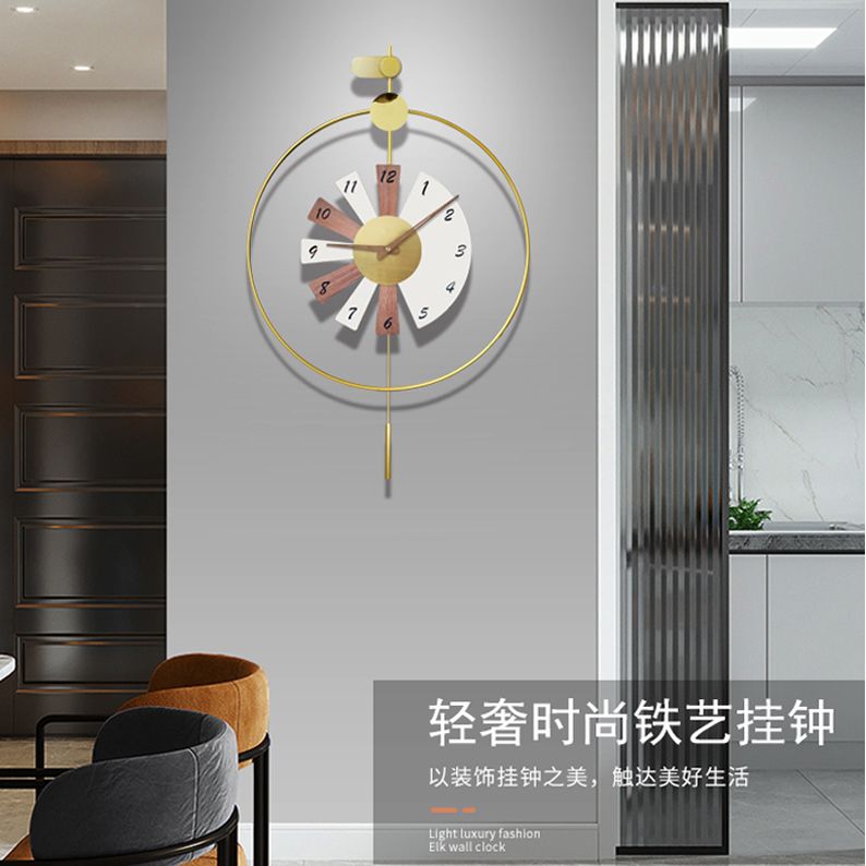高档轻奢钟表餐厅玄关装饰画挂钟墙面简约抽象现代挂画客厅时钟