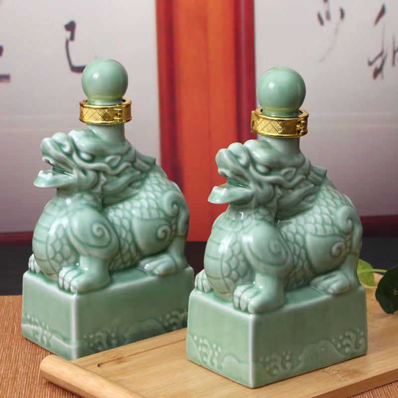 金粉之恋山西麒麟酒53度500ml*2瓶纯粮清香型白酒整箱53度