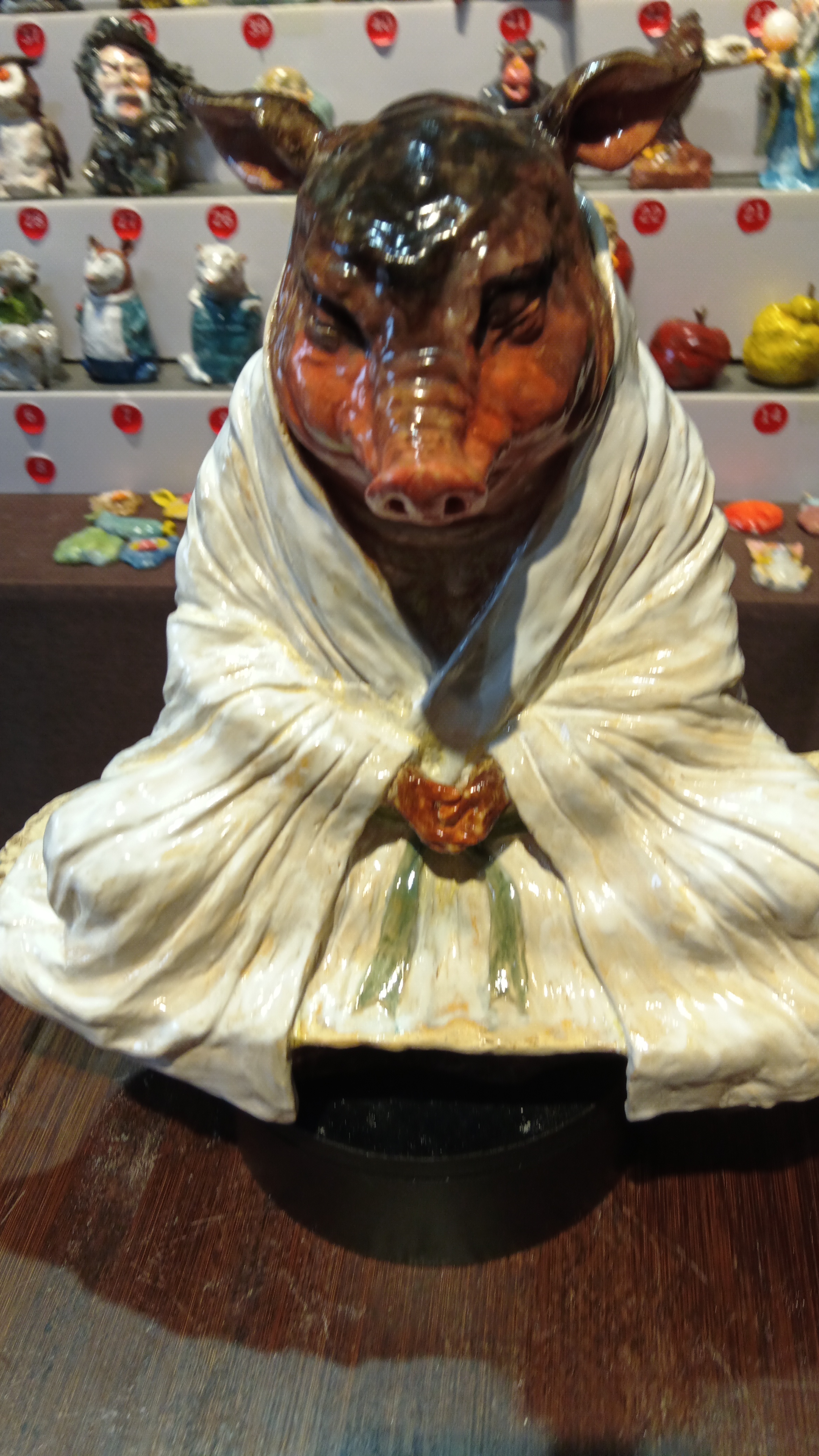 创意陶瓷小猪摆件