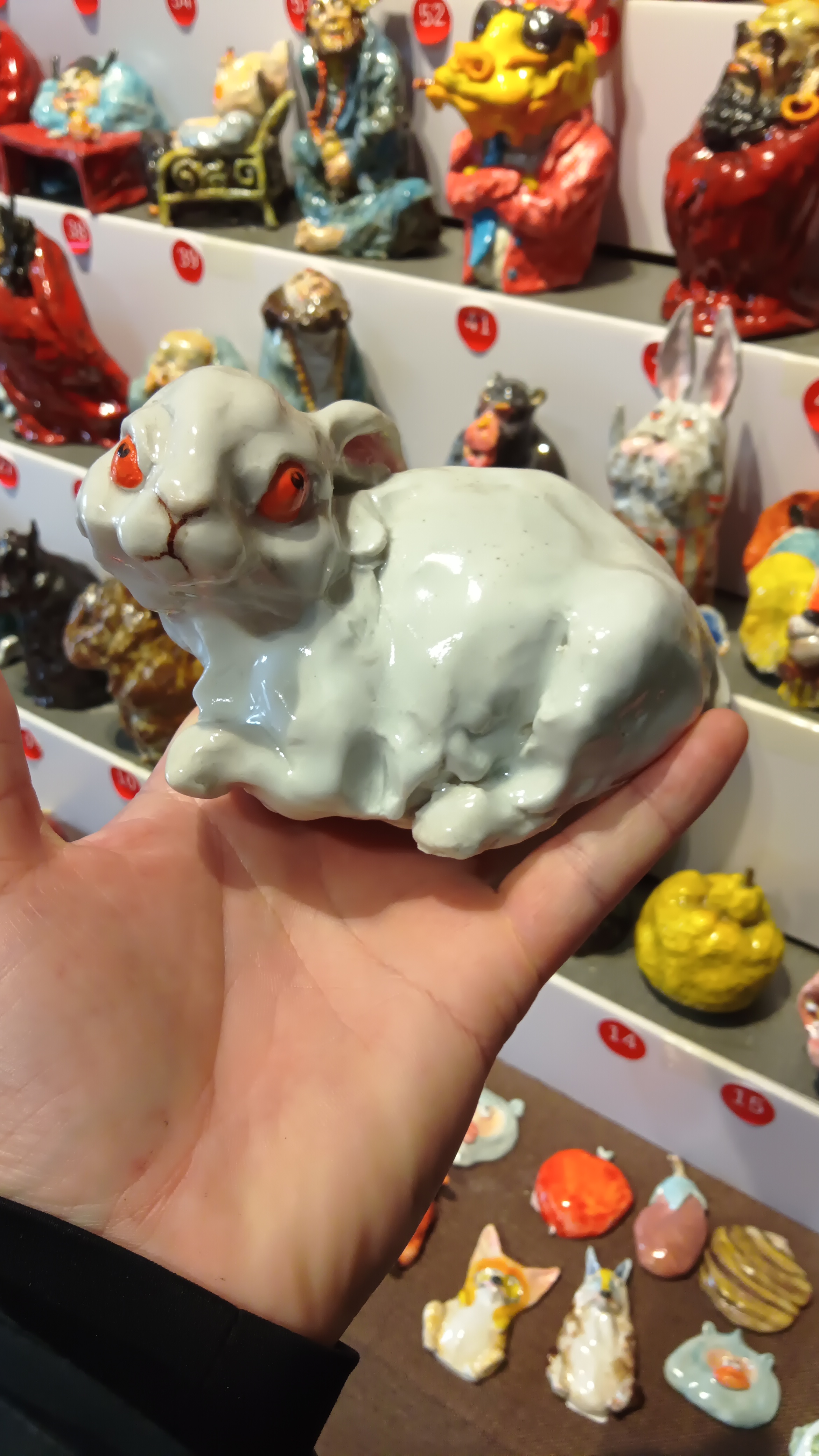 小兔子乖乖陶瓷摆件手工