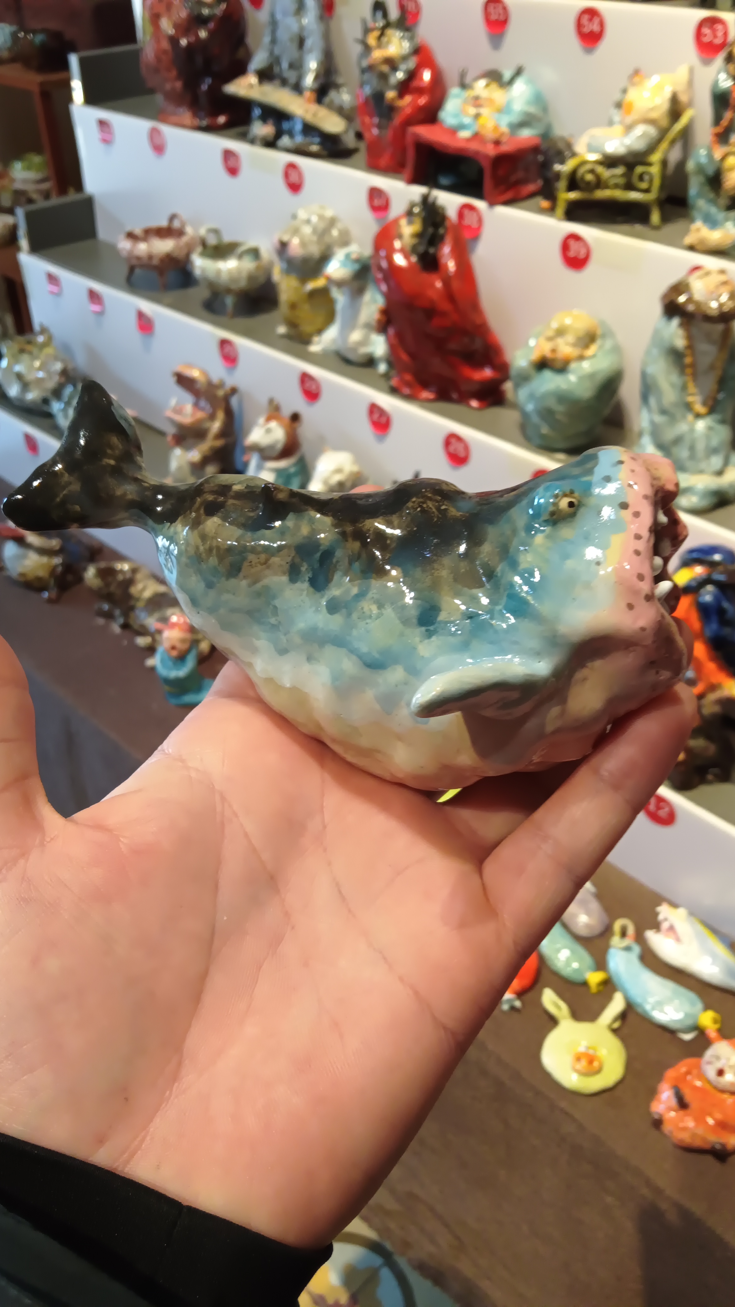 鱼摆件陶瓷手工制作