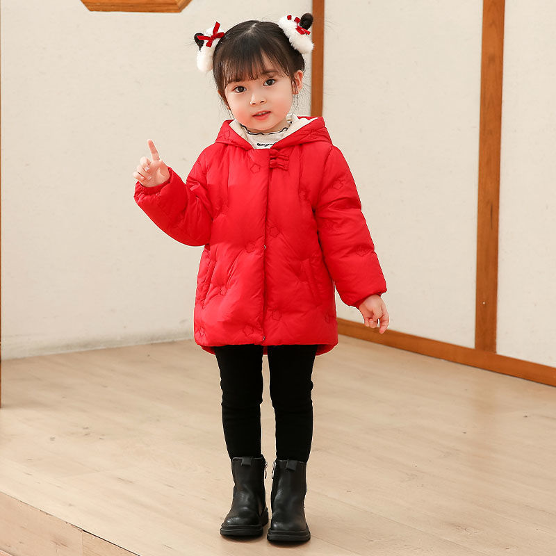 男女童羽绒服中国风童装新款加厚儿童古风新年外套冬装儿童拜年服