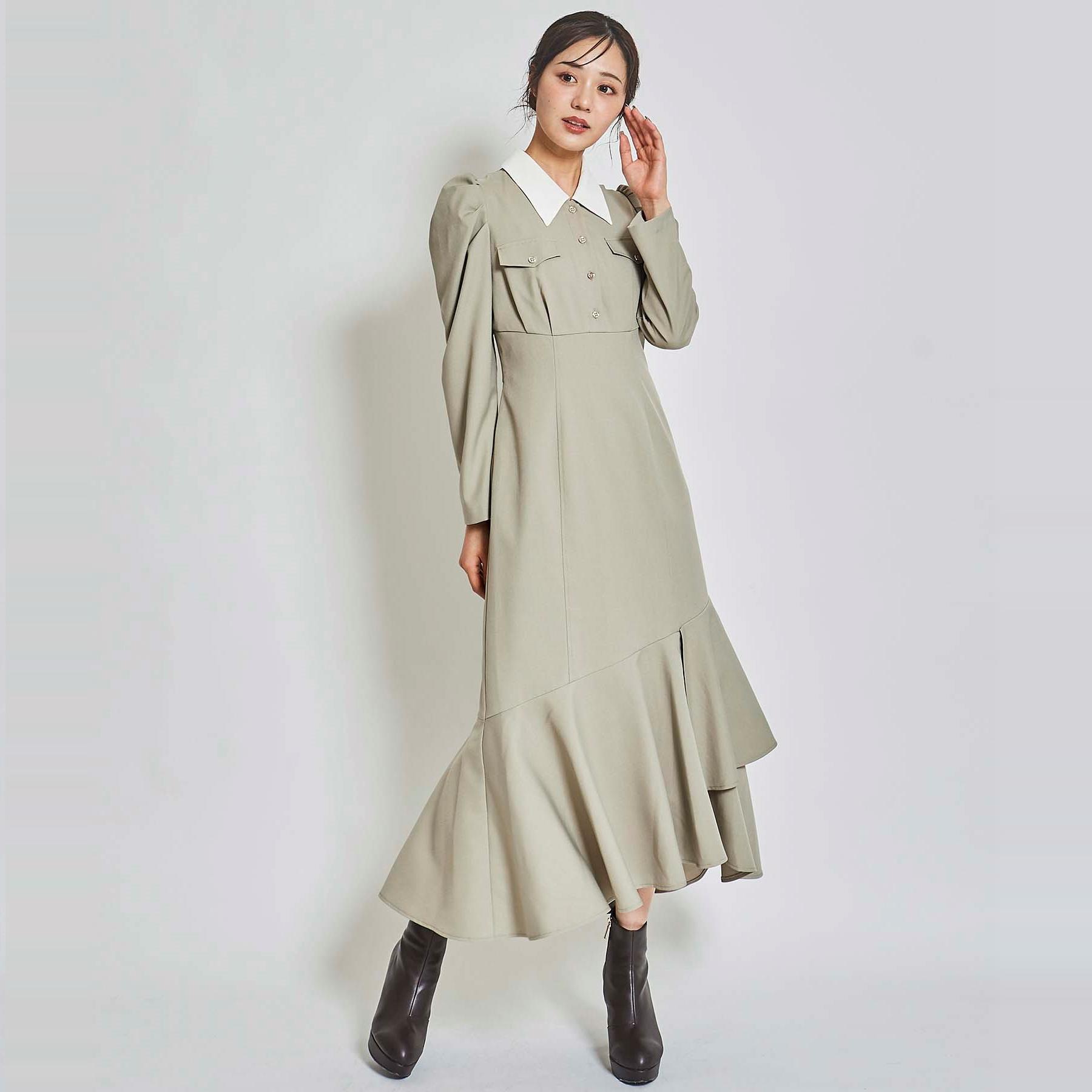 31 Sons de mode 泡泡袖荷叶边连衣裙