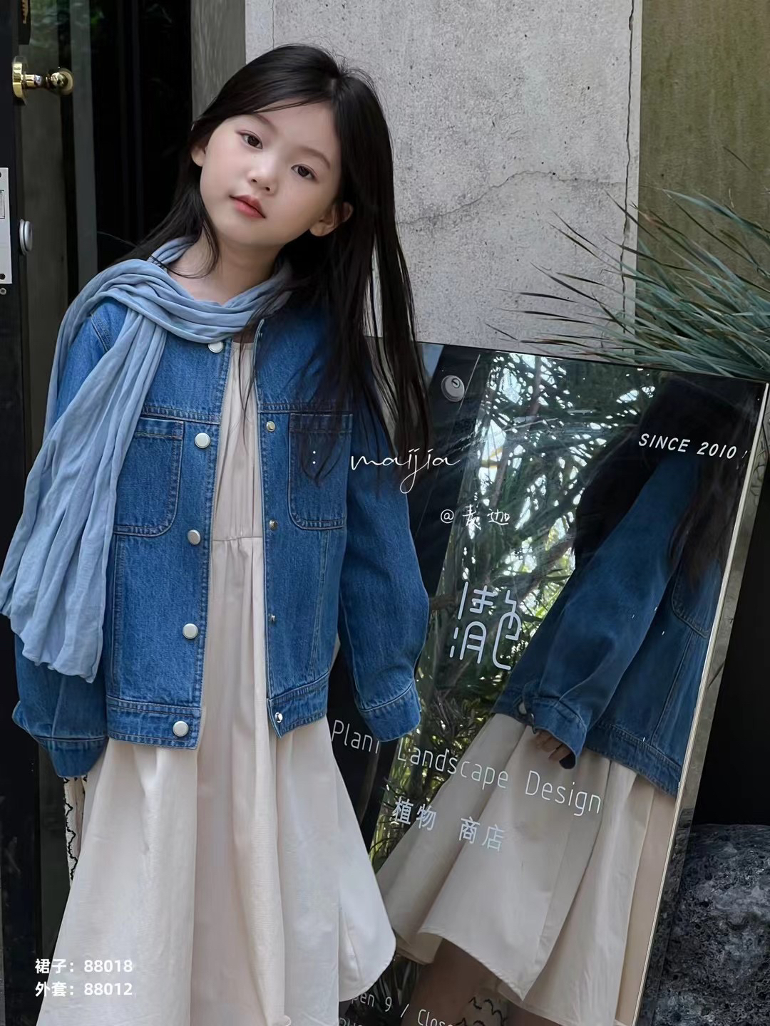 韩版圆领牛仔外套