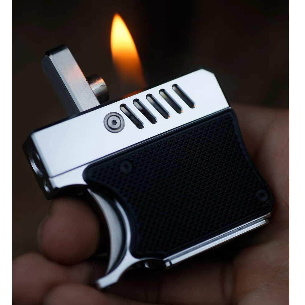 高老头掌心雷手枪煤油打火机个性原创新型半自动弹射机复古老式机