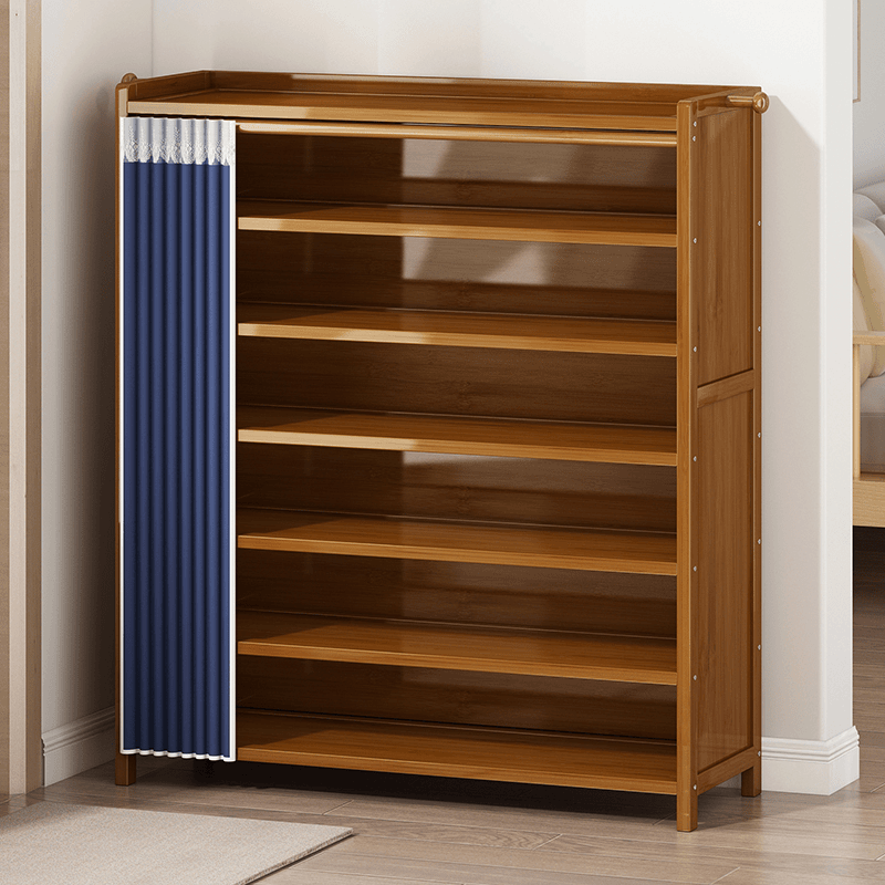 简易鞋架子家用门口大容量楠竹鞋柜收纳神器省空间多层防尘结实