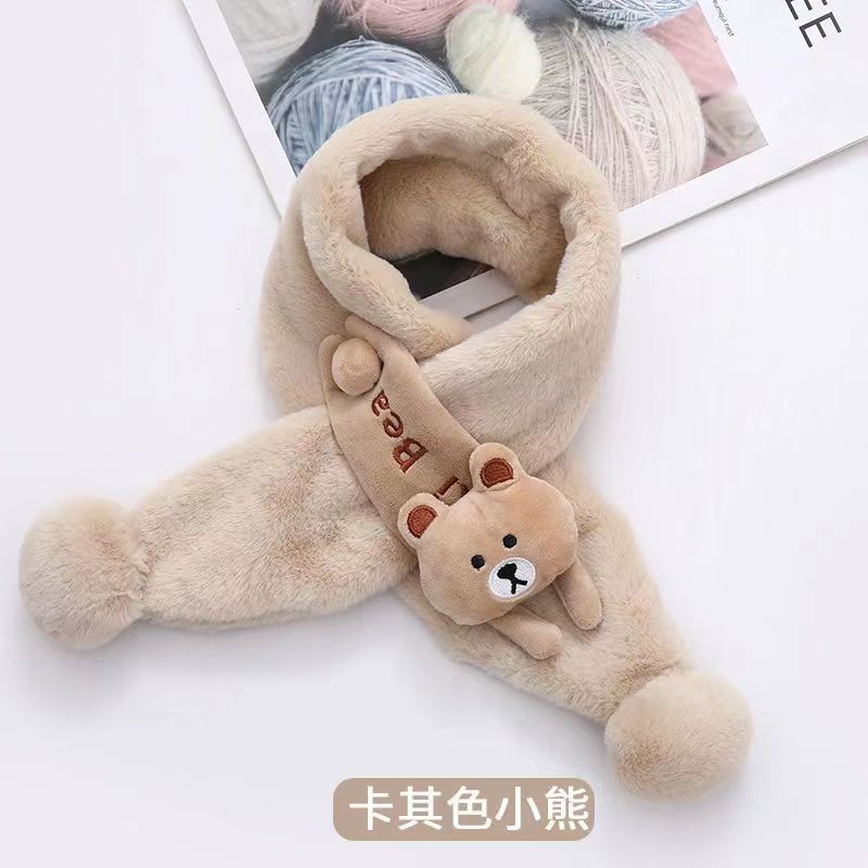 儿童围巾秋冬季可爱卡通婴儿脖套男女童宝宝加厚保暖兔毛毛绒围脖
