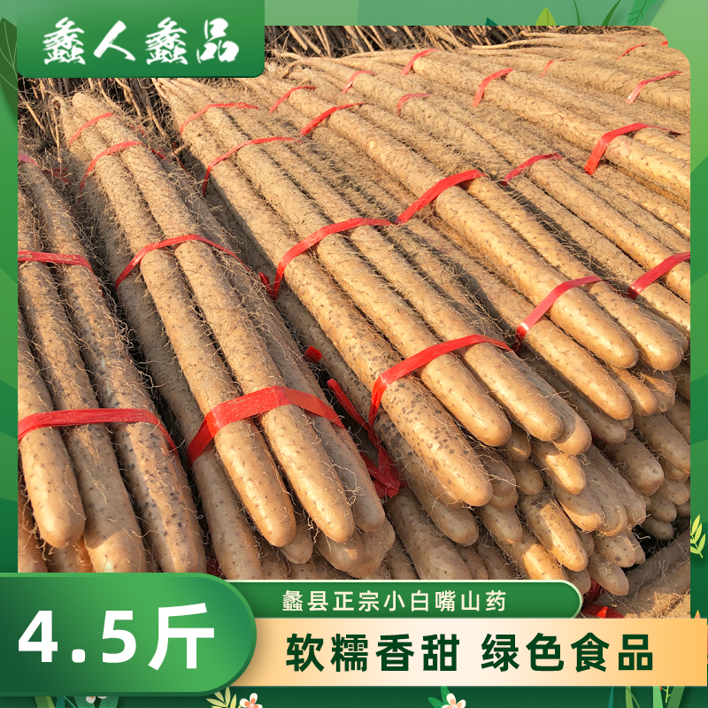 蠡县绿色小白嘴山药特产4.5斤装新鲜健康麻山药