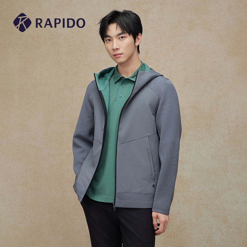 RAPIDO雳霹道2024年秋冬新款男士R系列连帽商务休闲夹克CN4739U03