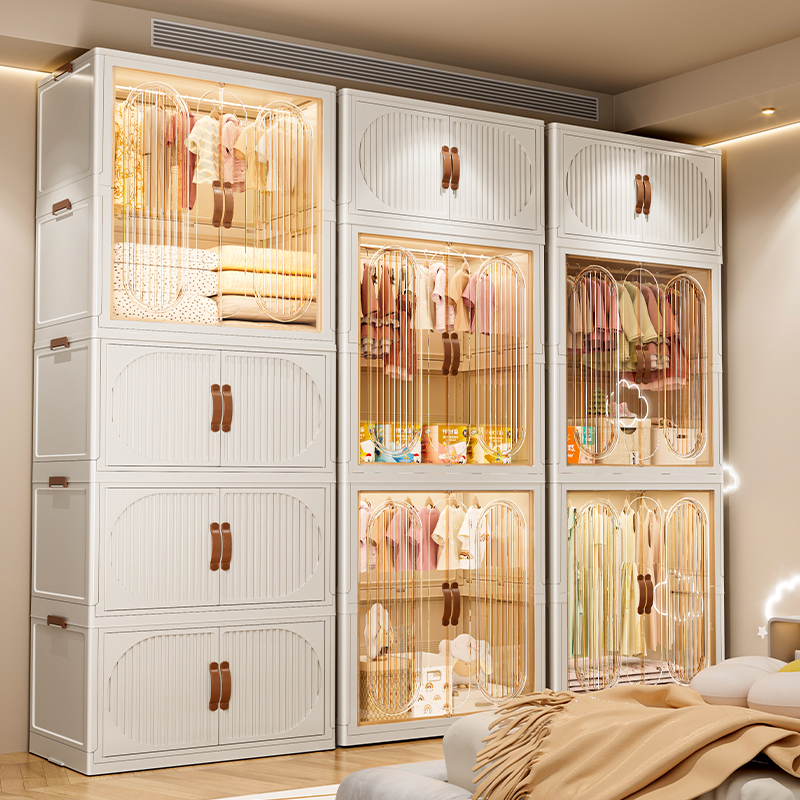 特大号挂衣柜收纳储物柜家用储物柜耐用特大号置物免安装折叠收纳