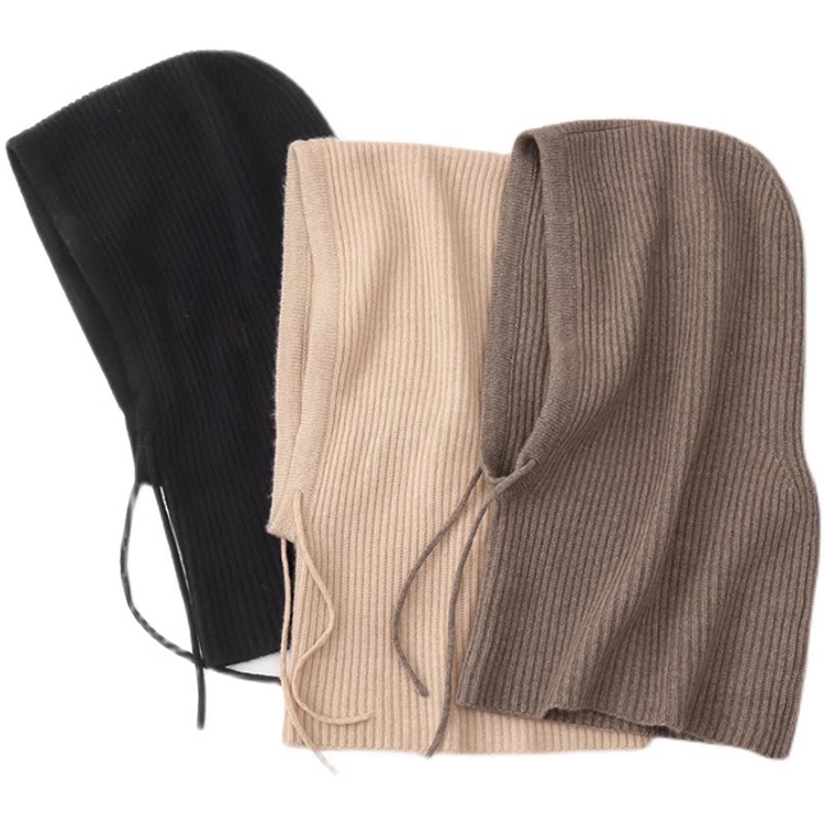 内蒙古特产大厂外单山羊绒帽子围脖连体保暖厚款滑雪帽时尚