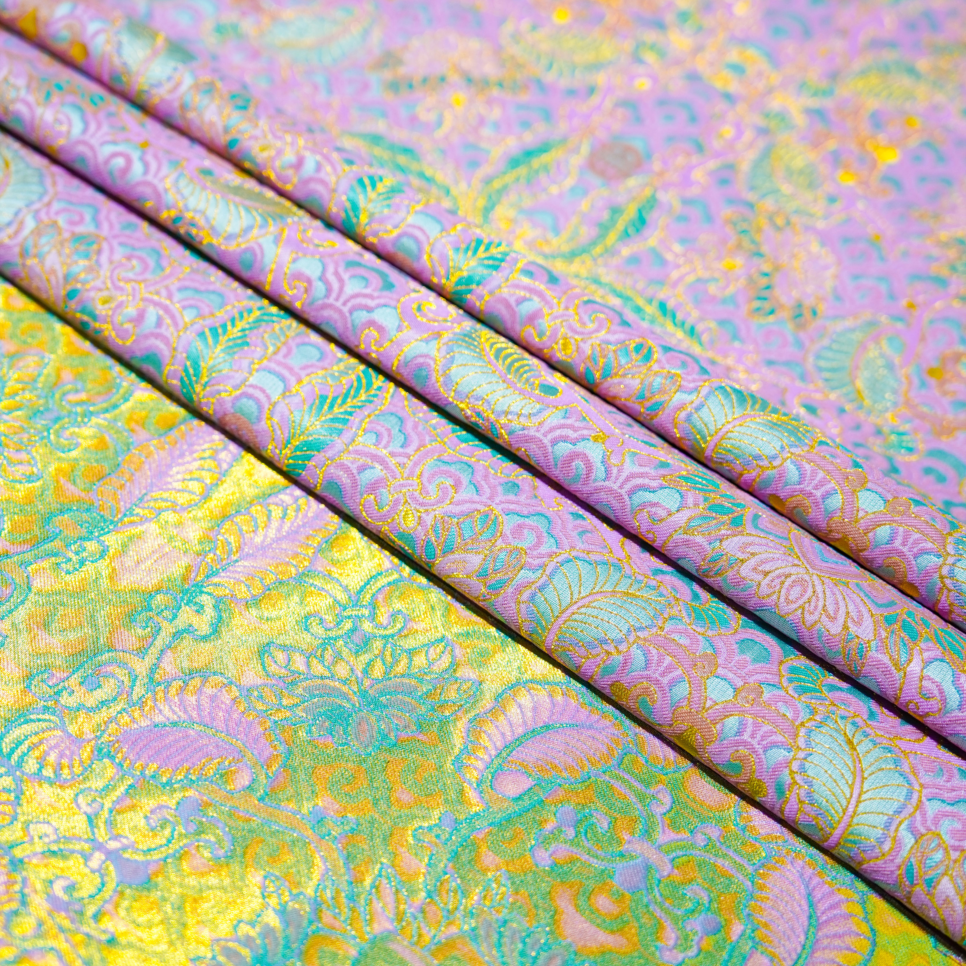 （彩麟宝相花）钱小萍宋锦桑蚕丝面料（面料一经裁剪不退换）