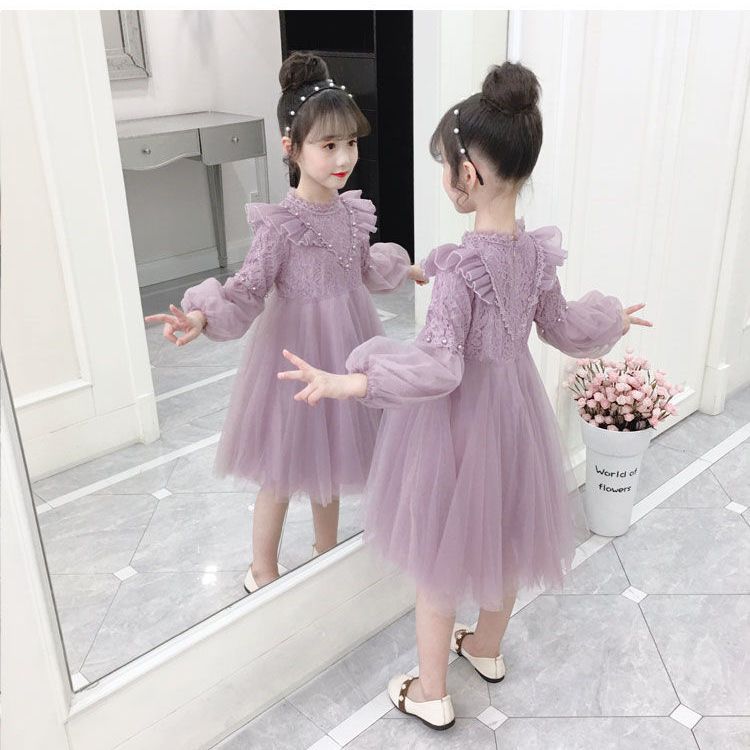 女童连衣裙收腰2023新款公主裙子小孩秋冬季冬天洋气可爱女孩8N