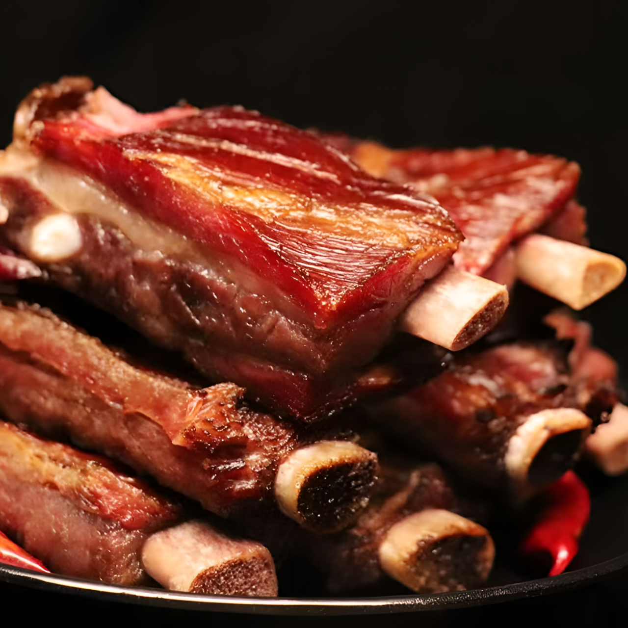 腊排骨，熏的很干，买腊排骨送香肠