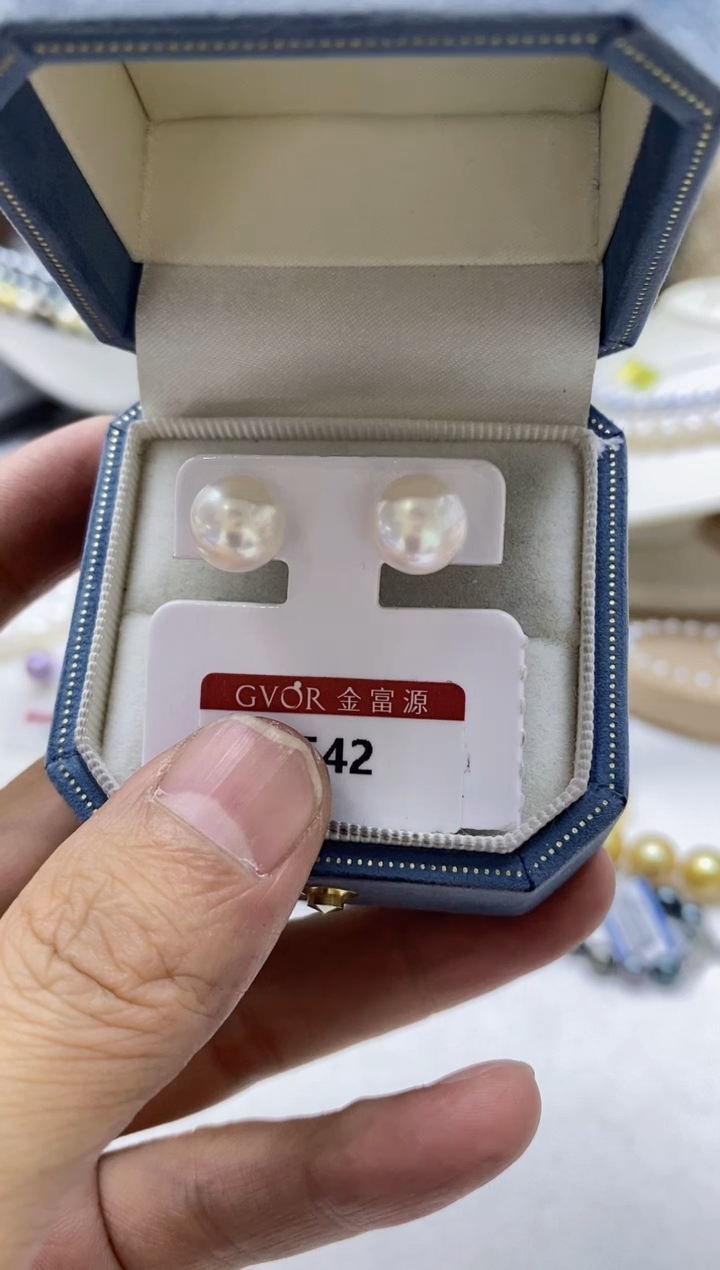 【闪购商品】淡水珍珠HD18K金镶嵌珍珠耳钉@@c542