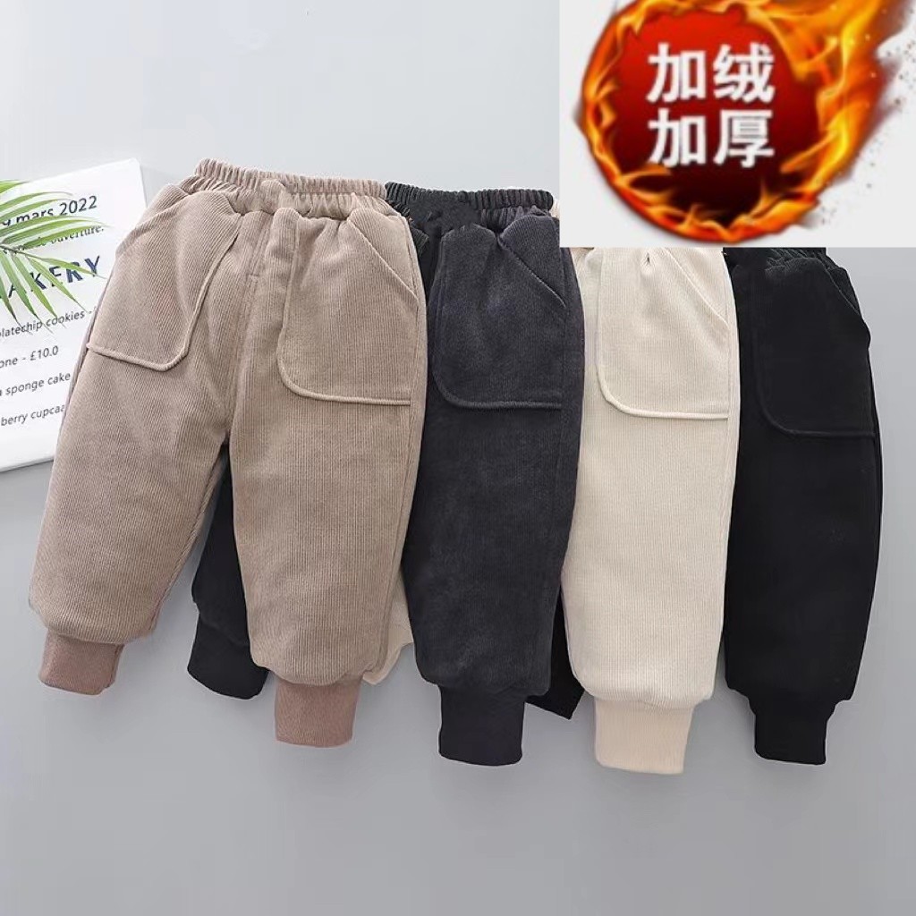 男童女童冬装加绒裤子加厚一条过冬冬季保暖加绒加厚新款宝宝裤