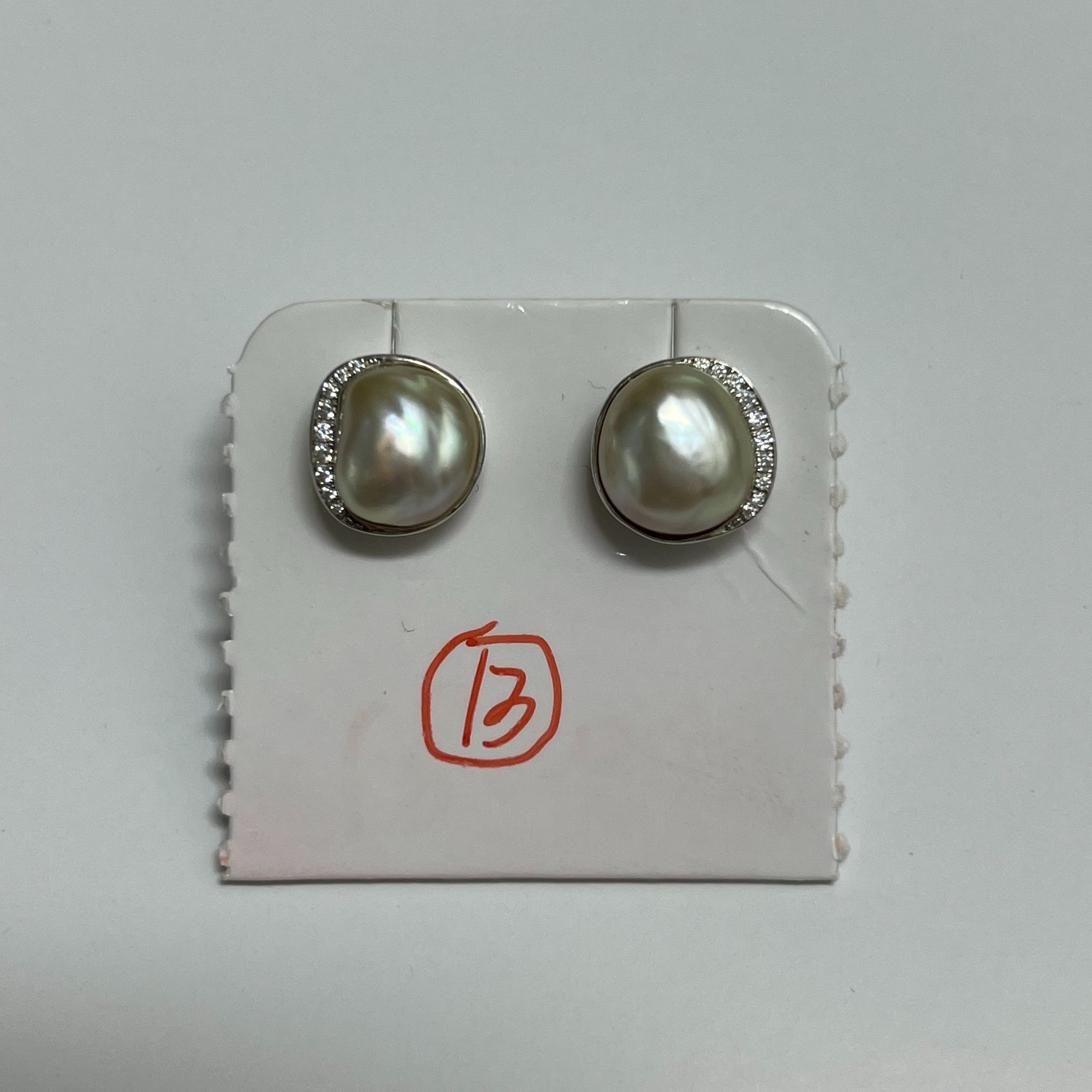 天然海水珍珠异形keshi南洋金珠耳钉925银包镶时尚包镶经典气质