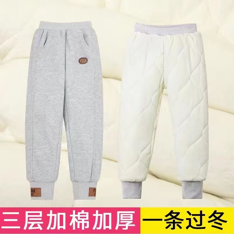 中大童特厚棉裤男童运动裤加厚秋冬冬季打底儿童裤子12-15岁过冬