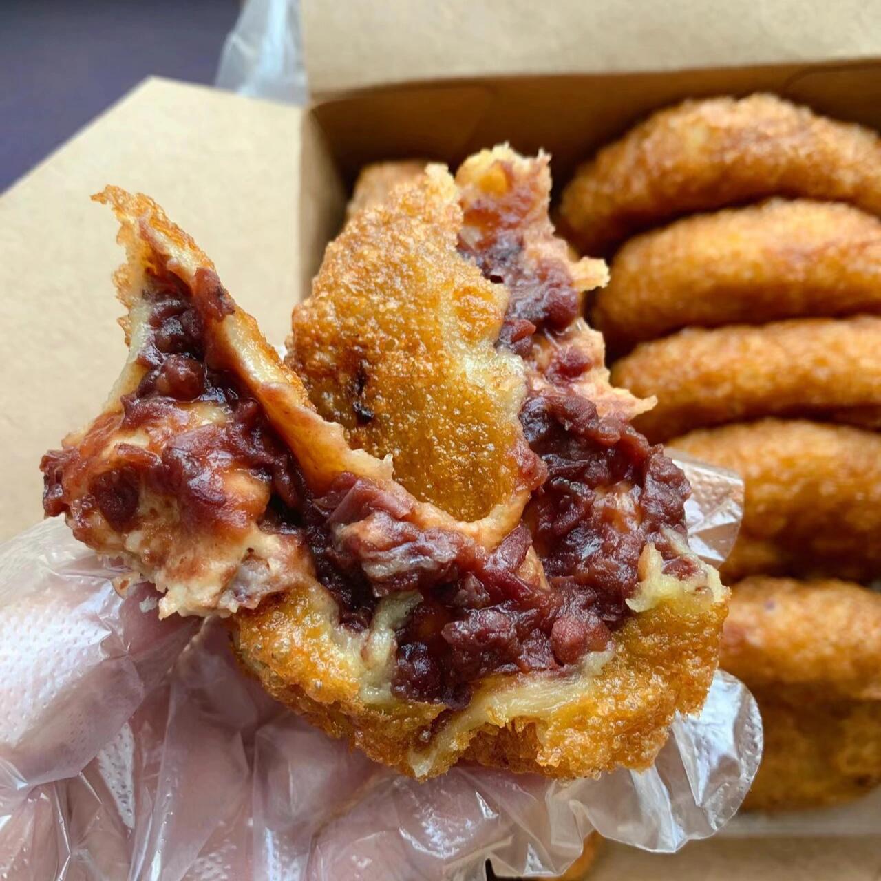 尹胖子油炸糕红专街哈尔滨东北老式点特产手工玫瑰豆沙馅油炸糕