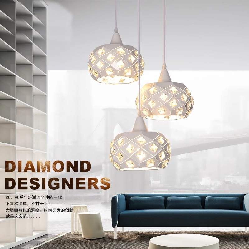 餐厅三头吊灯创意个性LED吊灯 过道灯门厅玄关简约楼梯灯饰走廊灯