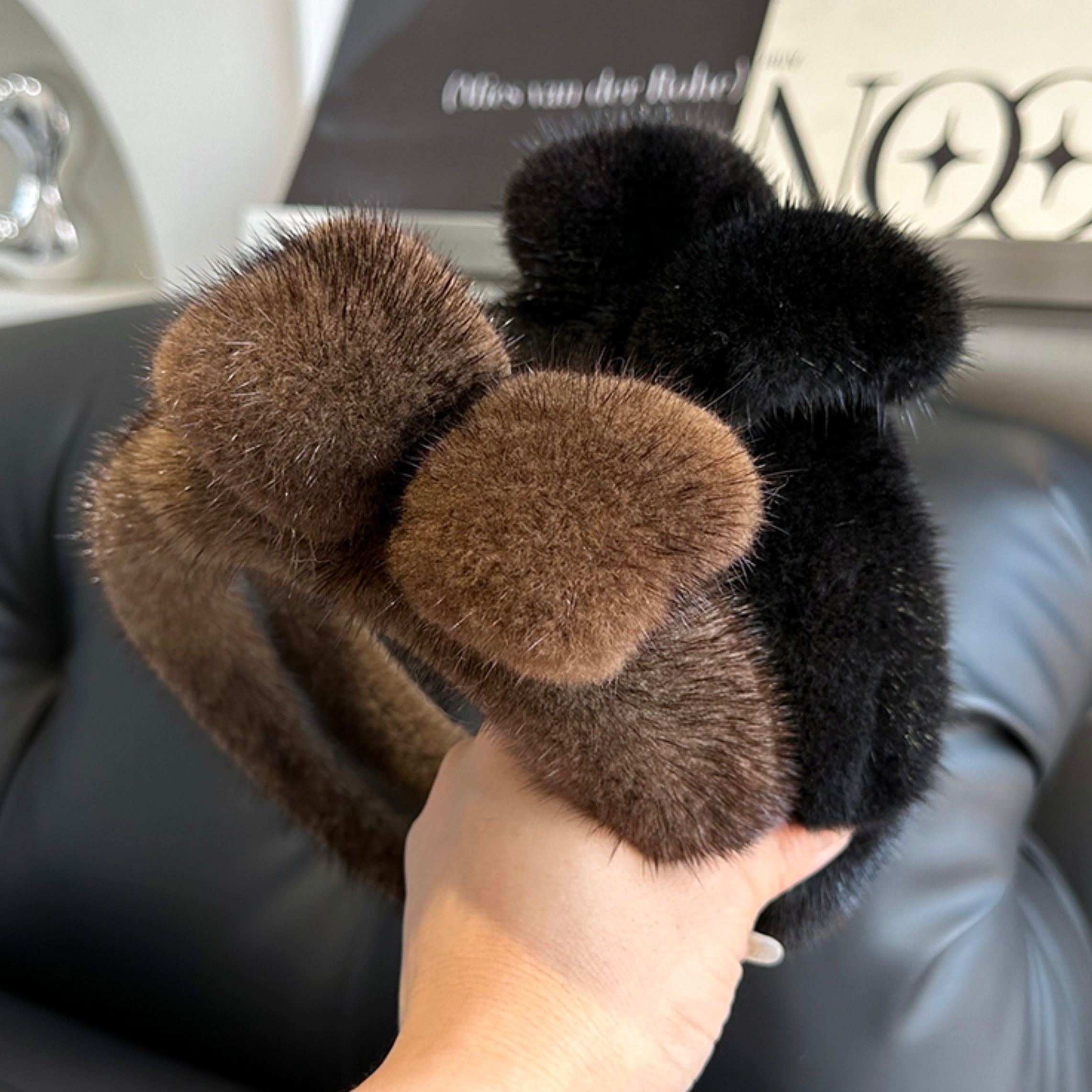 貂毛黑色咖色配饰