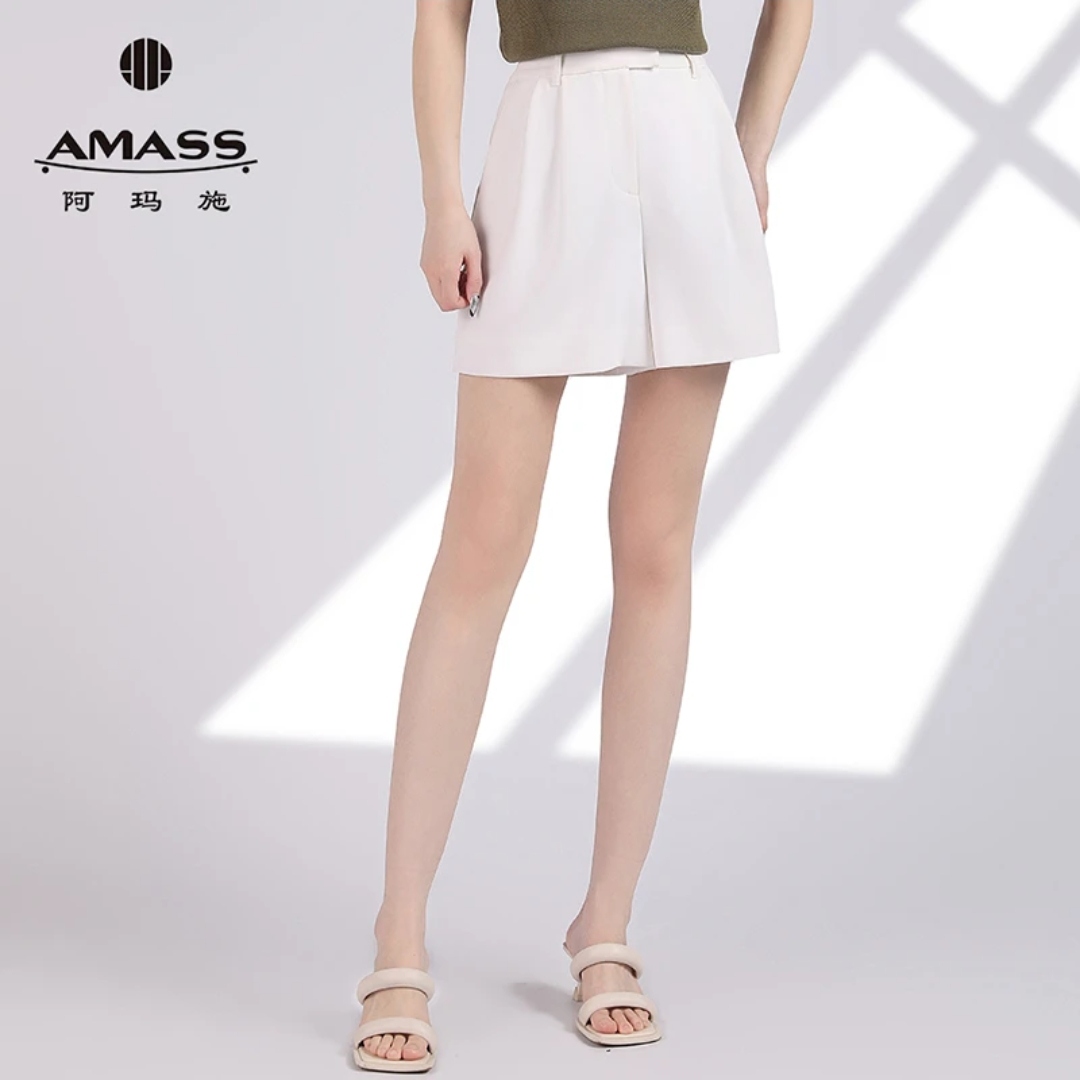 AMASS/阿玛施招牌休闲显瘦气质中腰经典简约百搭款短裤5100511