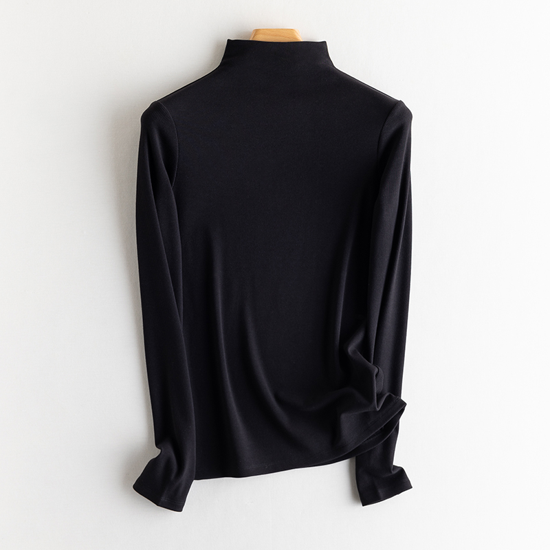 高斯雪岚【爆款回归】半高领高级纯色面膜般亲肤型打底衫女25480011