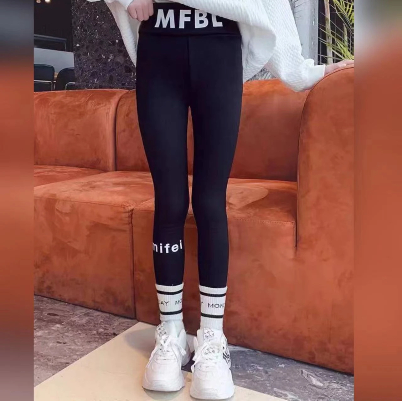 女童鲨鱼裤芭比裤儿童2023新款加绒裤子外穿打底裤中大童时髦洋气