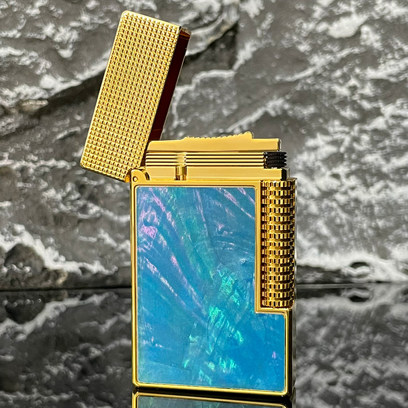 卡路双火彩贝款蓝款精雕朗声打火机精选时尚点火