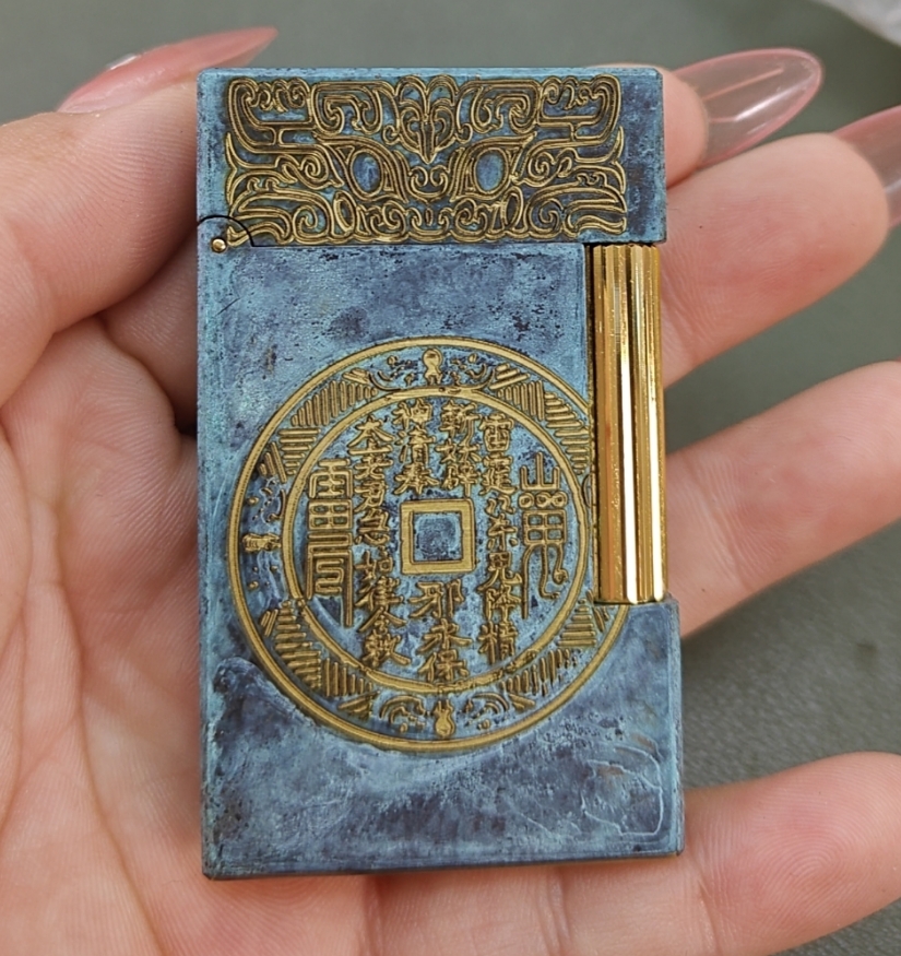 【山鬼花钱】朗声打火机创意个性男士打火机侧滑轮礼品高档质复古