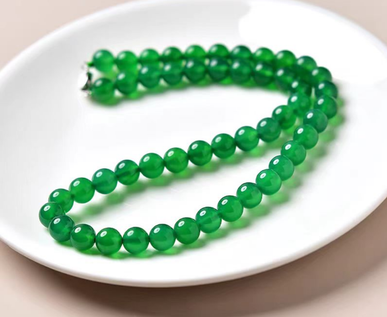 【聪聪珠宝】冰绿妈妈链项链-8mm