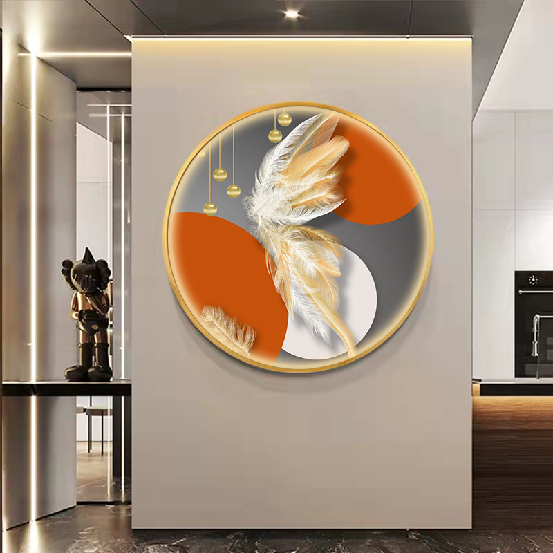 【高质】圆形装饰画现代简约轻奢时尚人物玄关卧室床头客厅茶室挂画