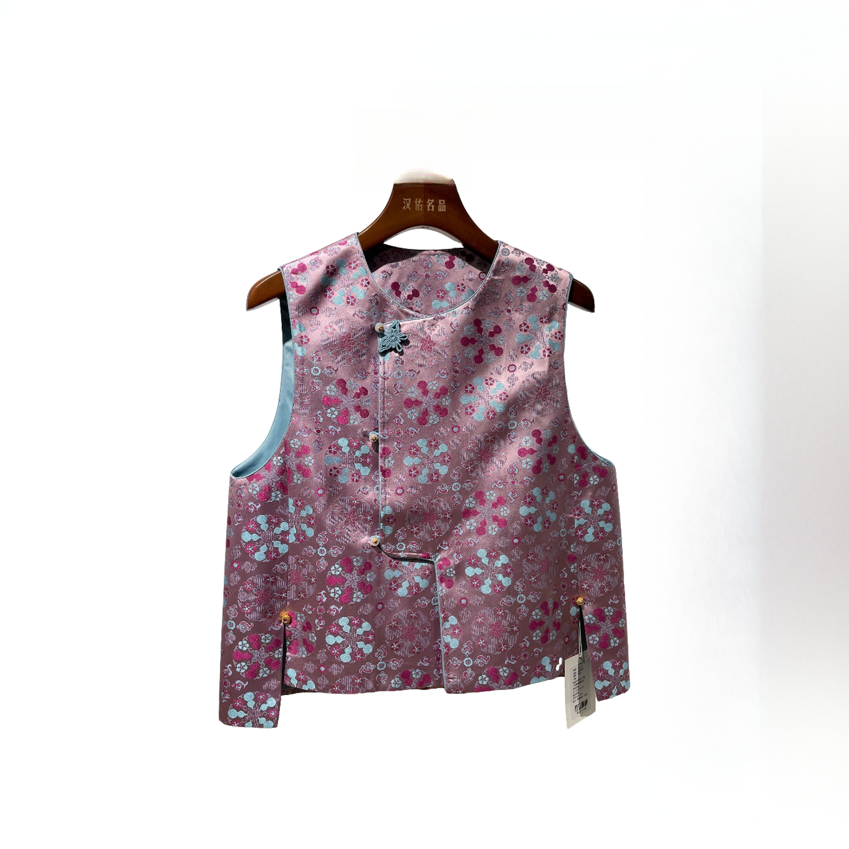 [粉紫.宝葫芦.宋锦马甲] 新中式 国风   桑蚕丝  锦宋马甲 24Q030