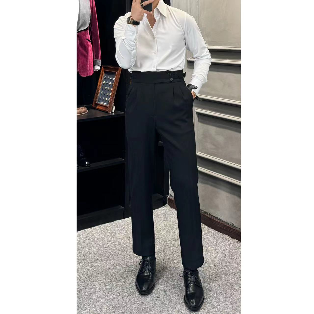 花伦 - 上新  那不勒斯长裤 冬款 黑色两粒扣 加厚款西裤