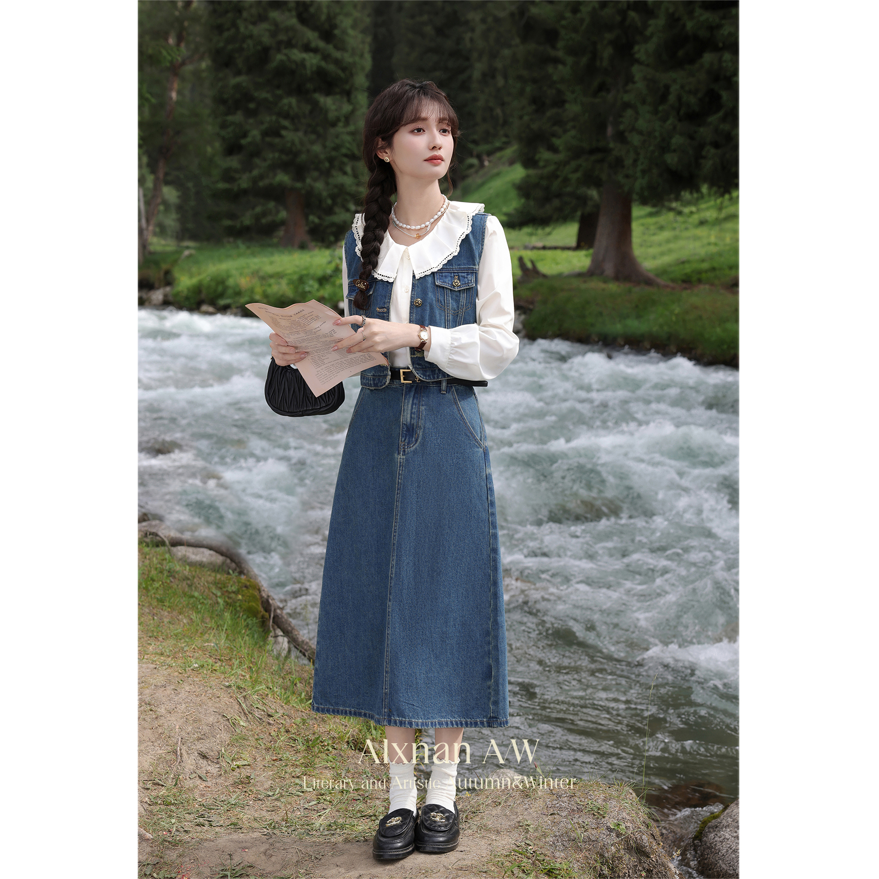 【维姐专属】鹿向南「清晨沐光」秋季女装2024新款三件套L39535