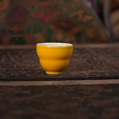 【品遗敬仁】聚澜堂描金传统高温颜色釉主人杯景德镇仿古泥岩茶杯