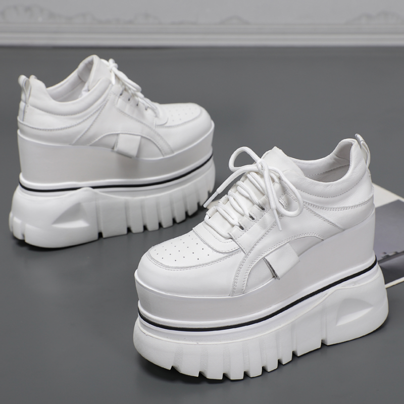 欧货小白鞋女2025春季新款厚底松糕鞋休闲运动增高13cm老爹鞋女潮