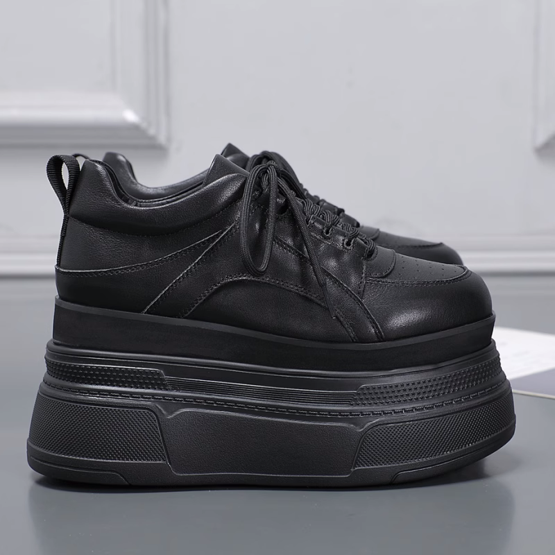 欧洲站女鞋2025新款春秋厚底松糕鞋小个子内增高10CM高跟女鞋欧货