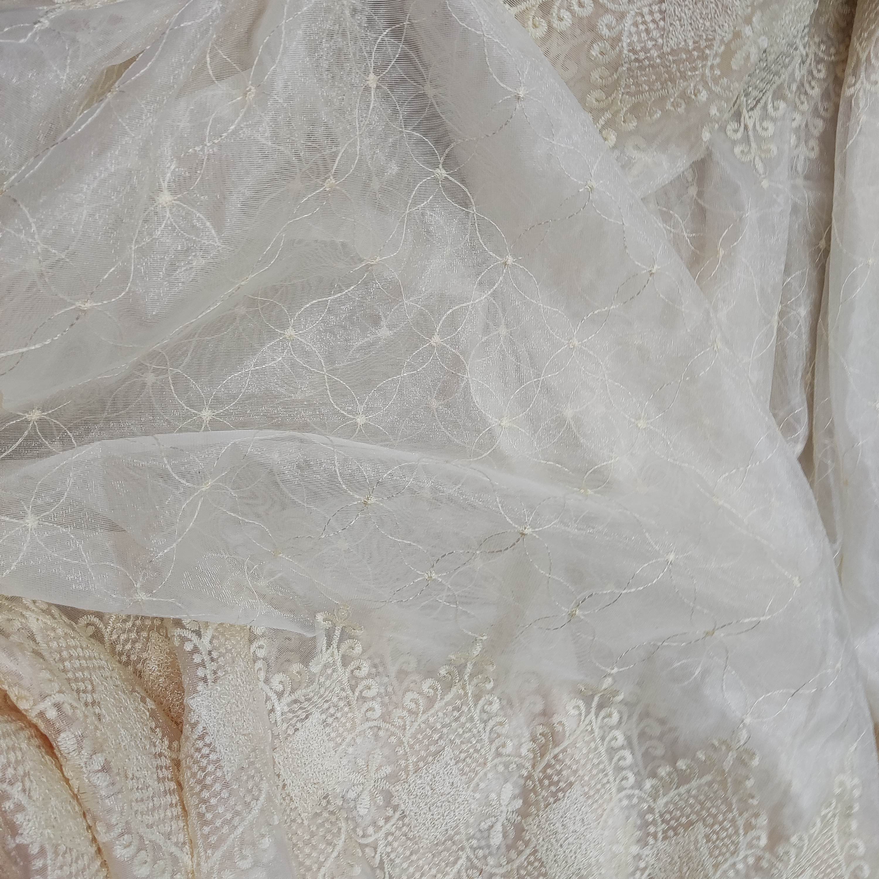 2310米色纱帘宽7.06米高2.72米挂钩款