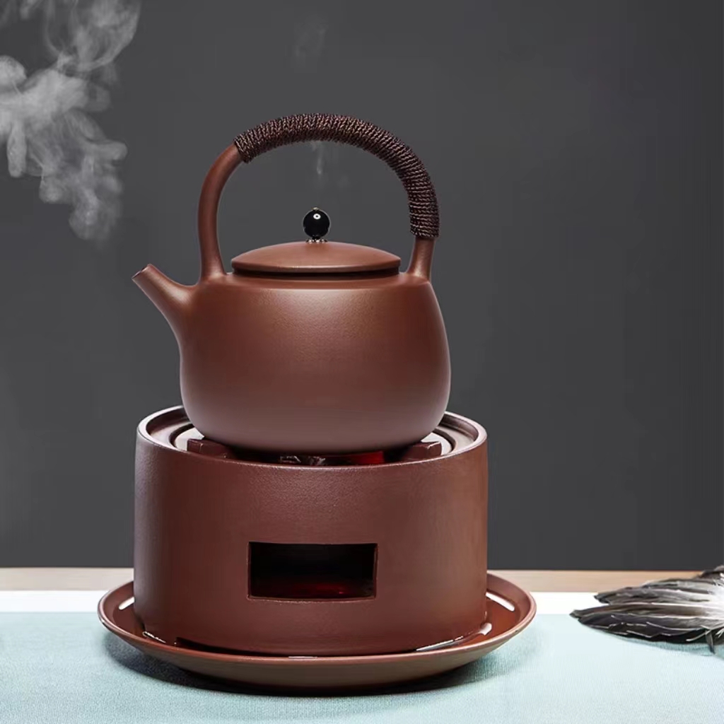 紫砂炭茶炉明火煮茶炉围炉煮茶炭炉子木炭火炉老式炭风炉紫泥古法
