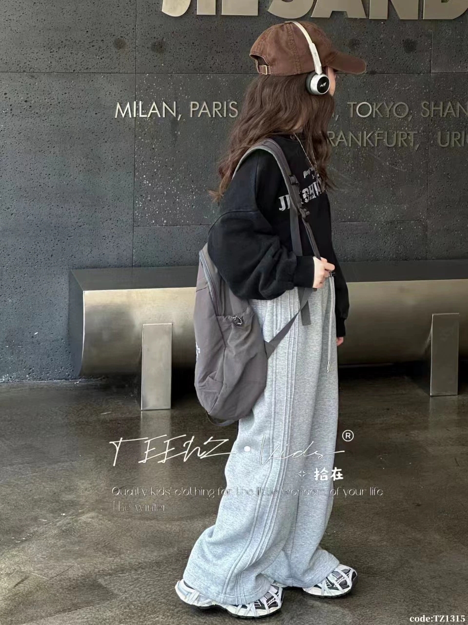 大麦佳(82.9-89.9)冬季加绒宽松运动休闲裤牛仔秋季儿童韩版时尚