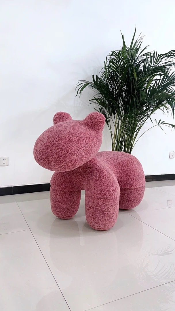 【孟买羊毛卷小马椅】网红创意小马椅落地摆件儿童坐凳客厅装饰动物