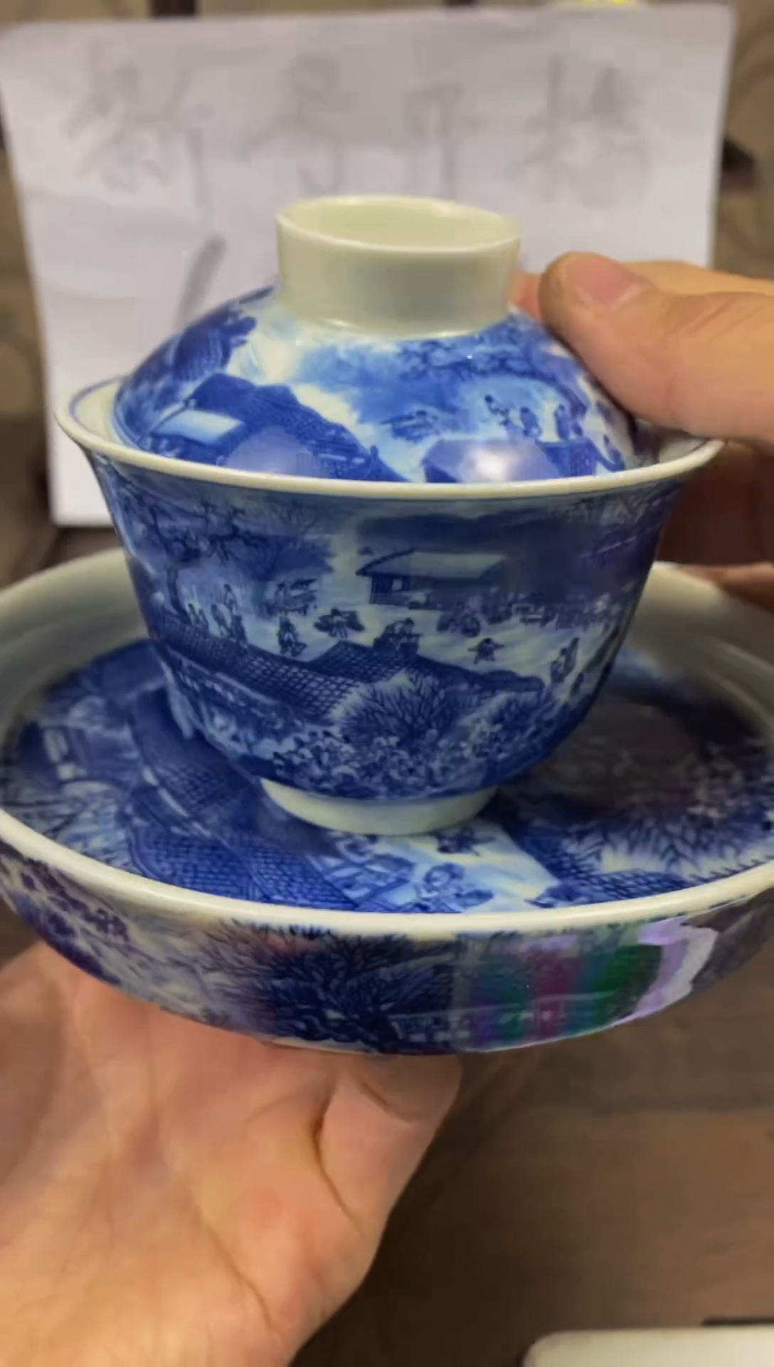 【闪购商品】陶瓷盖碗清明上河图盖碗