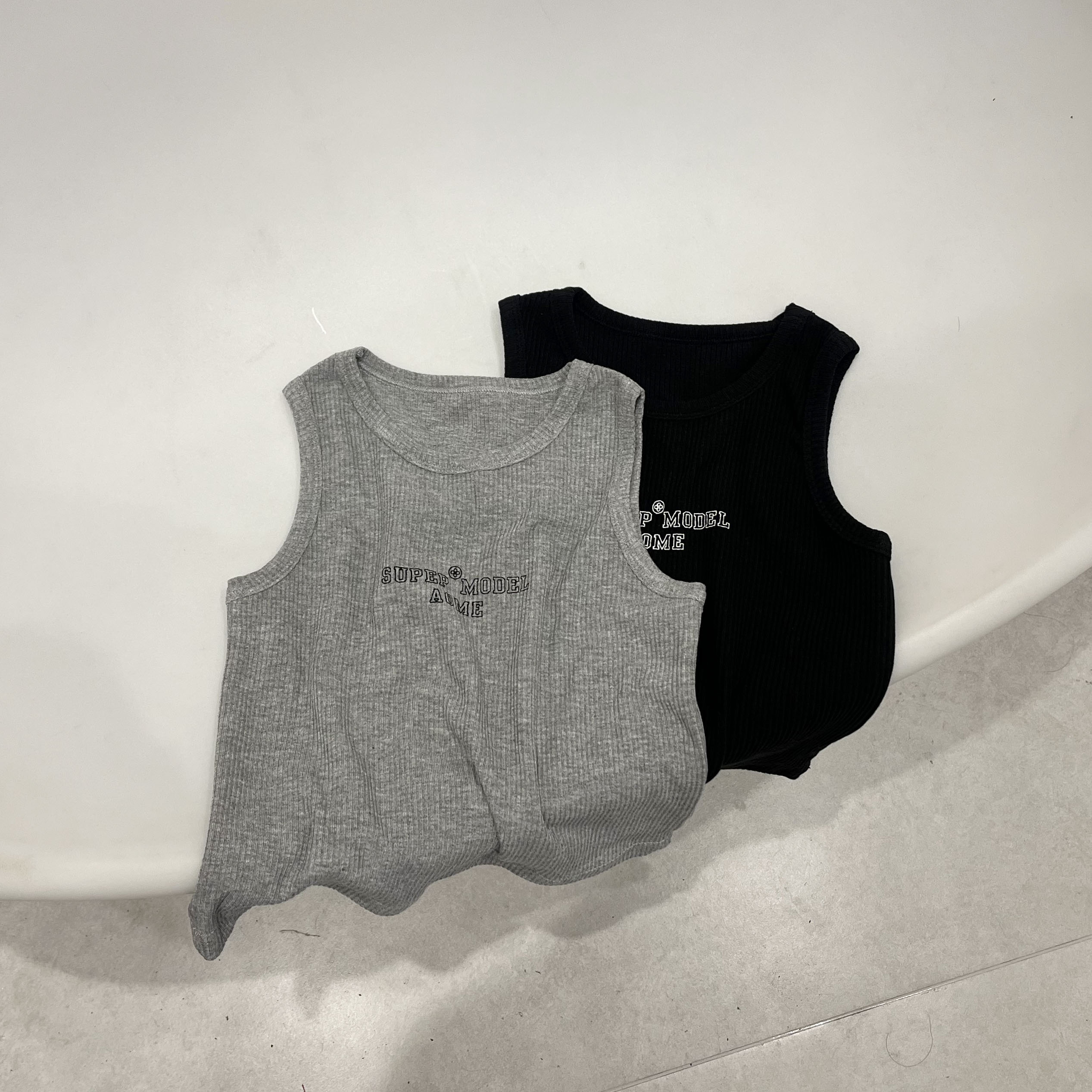 儿童夏季字母印花针织无袖背心30176