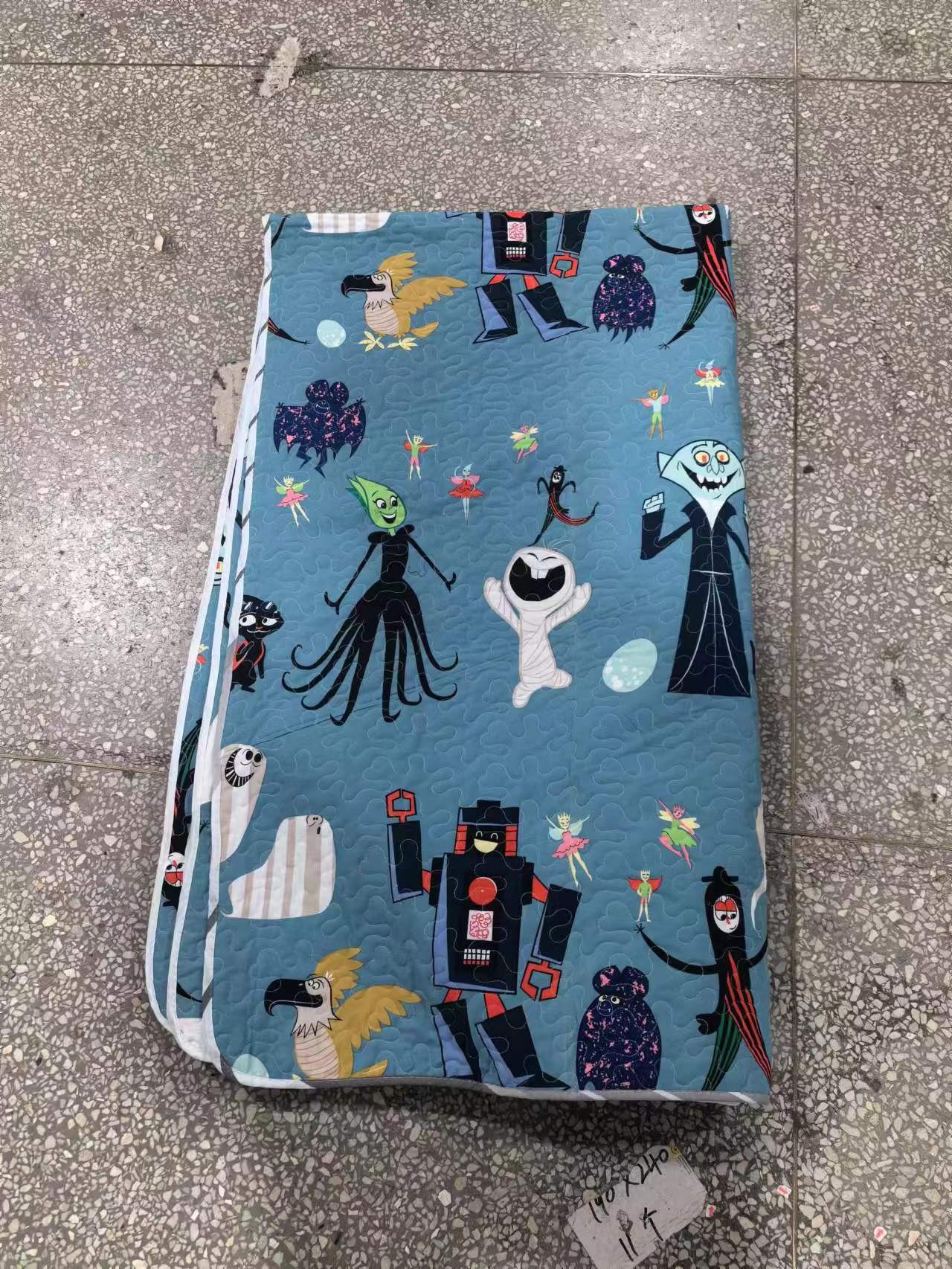 《厚广家》3楼190×210 蓝色全棉床盖 5.5斤